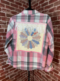 Pink Long Sleeve with Quilted Back- Small