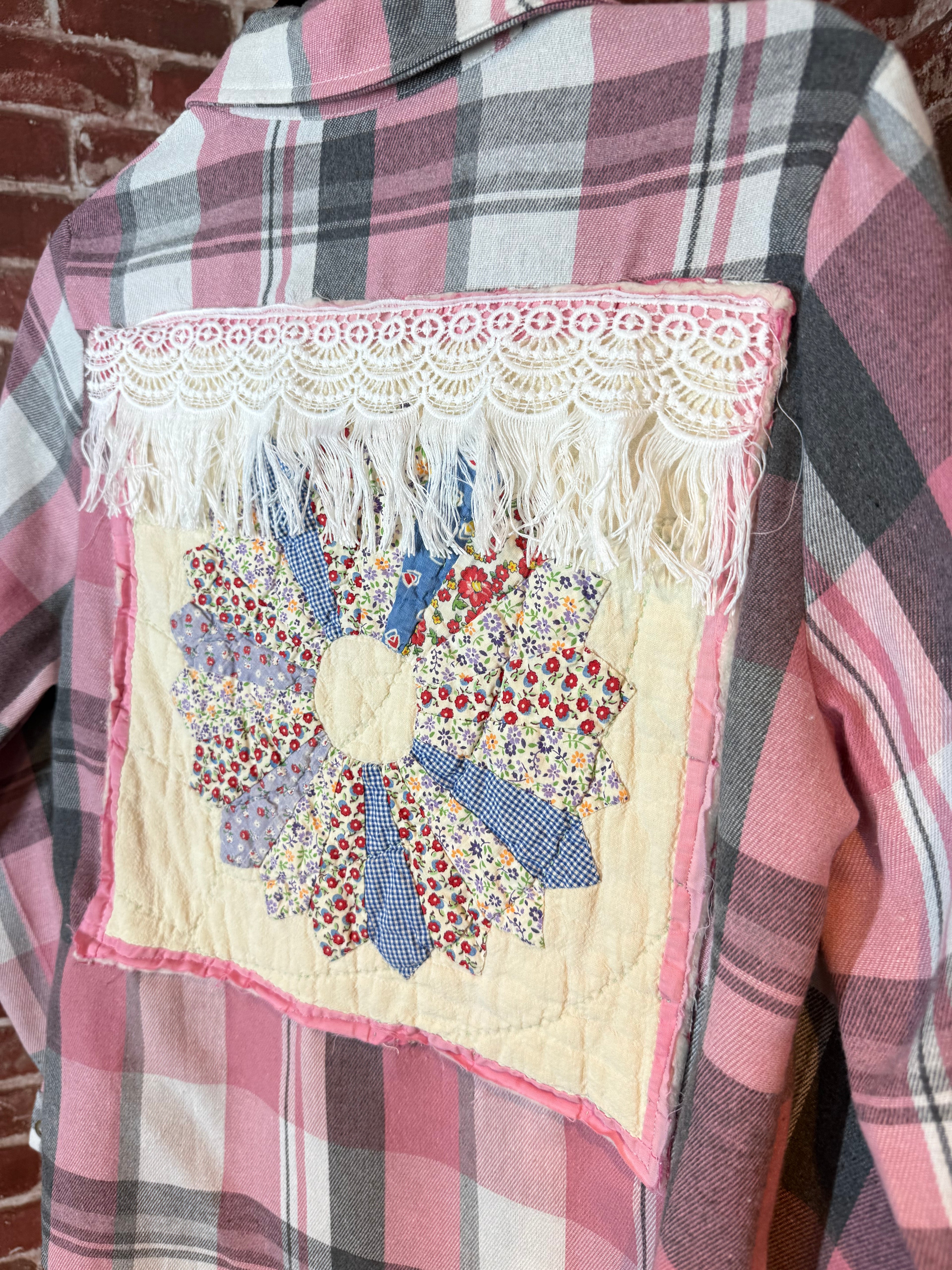 Pink Long Sleeve with Quilted Back- Small