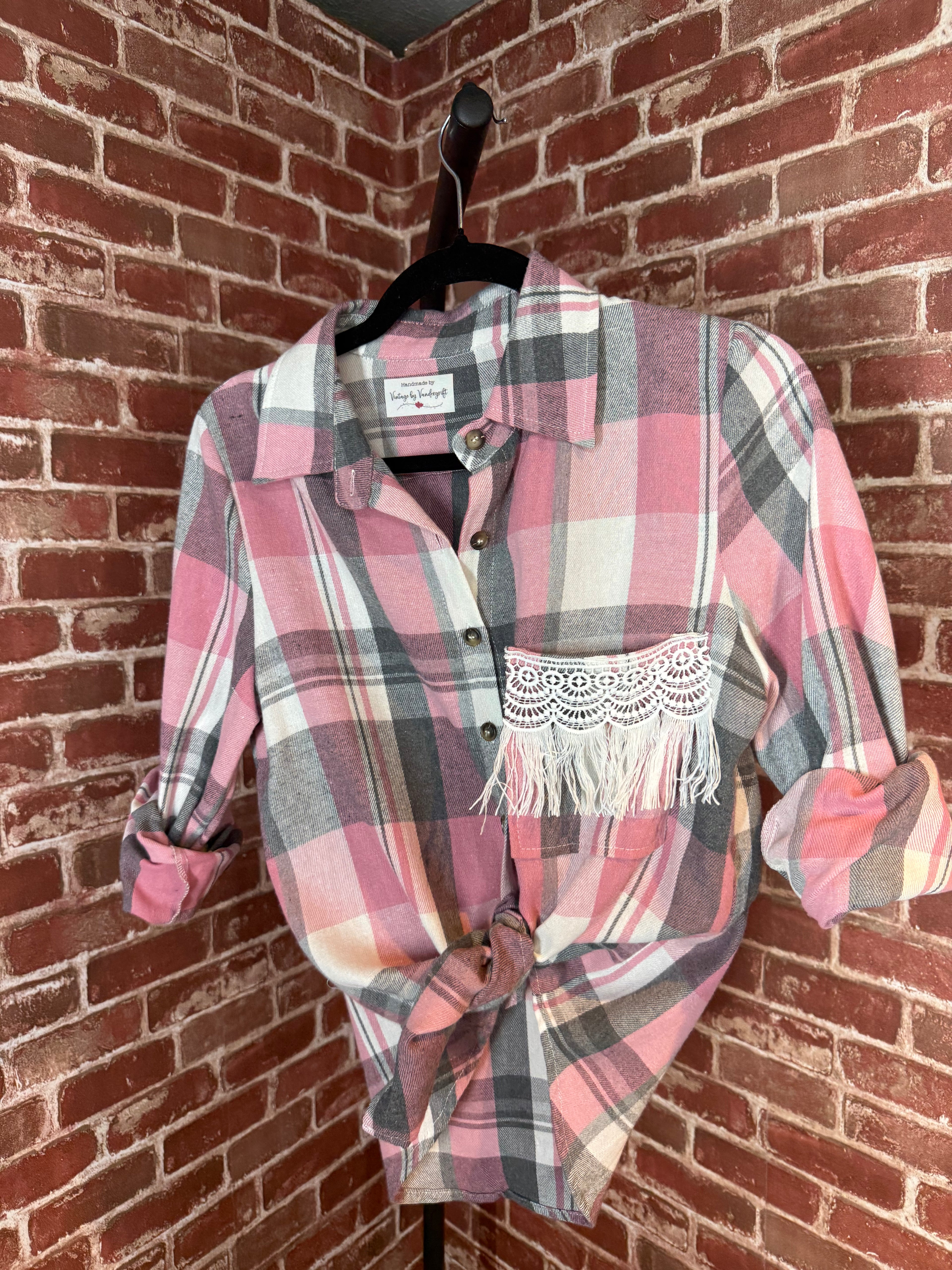 Pink Long Sleeve with Quilted Back- Small