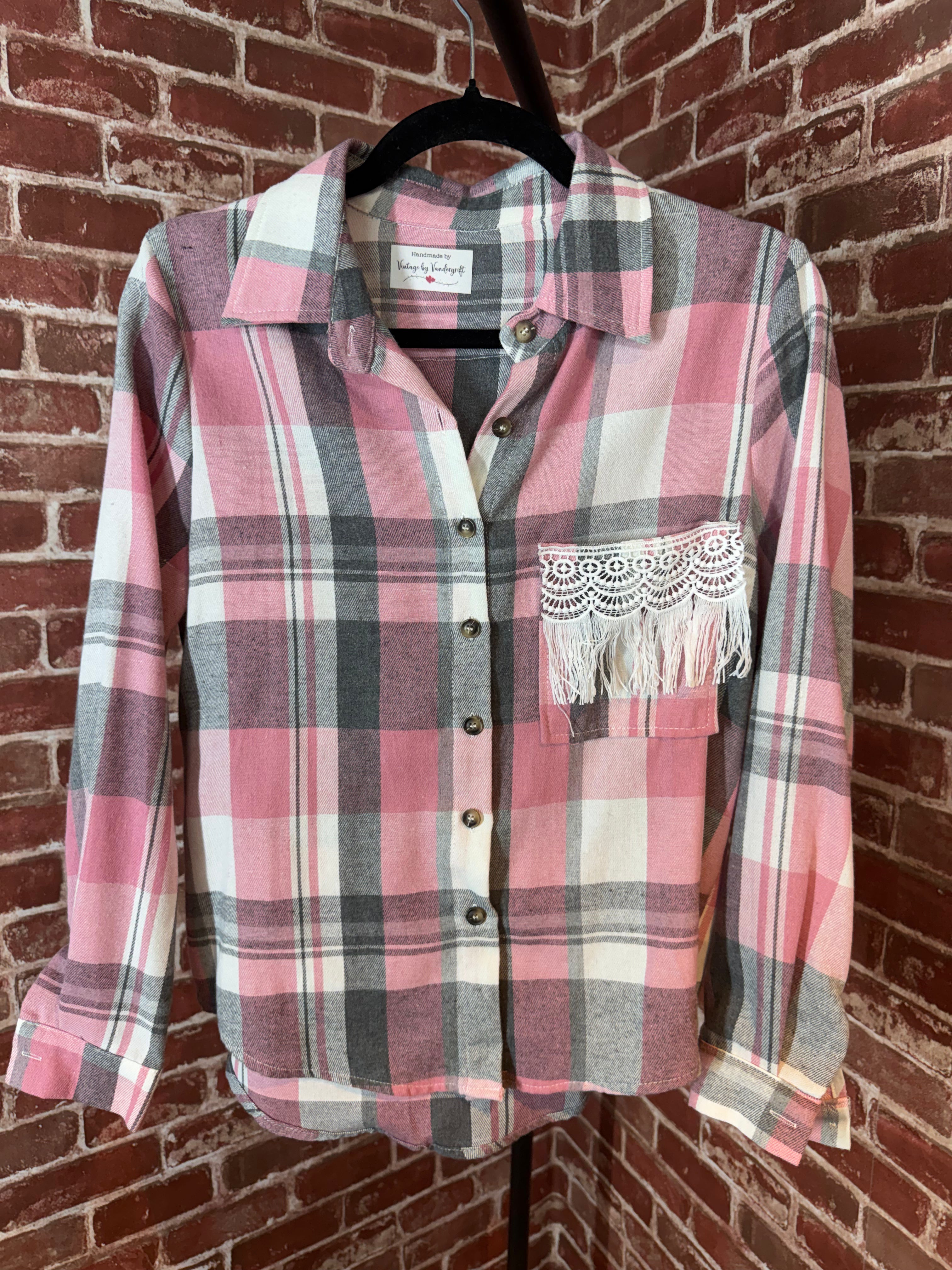 Pink Long Sleeve with Quilted Back- Small