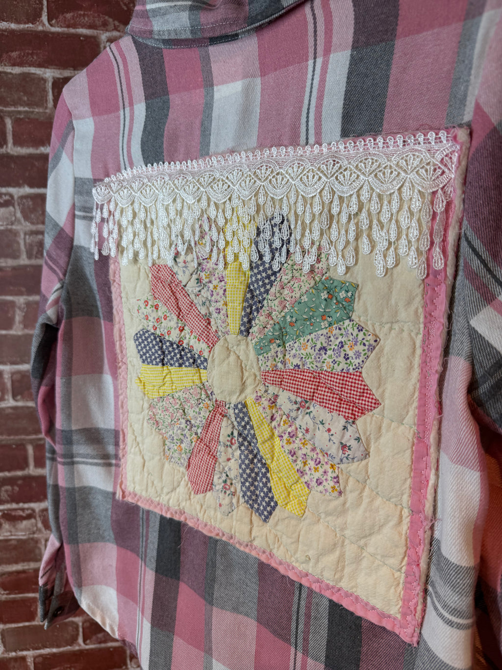 Pink Long Sleeve with Quilted Back- Medium