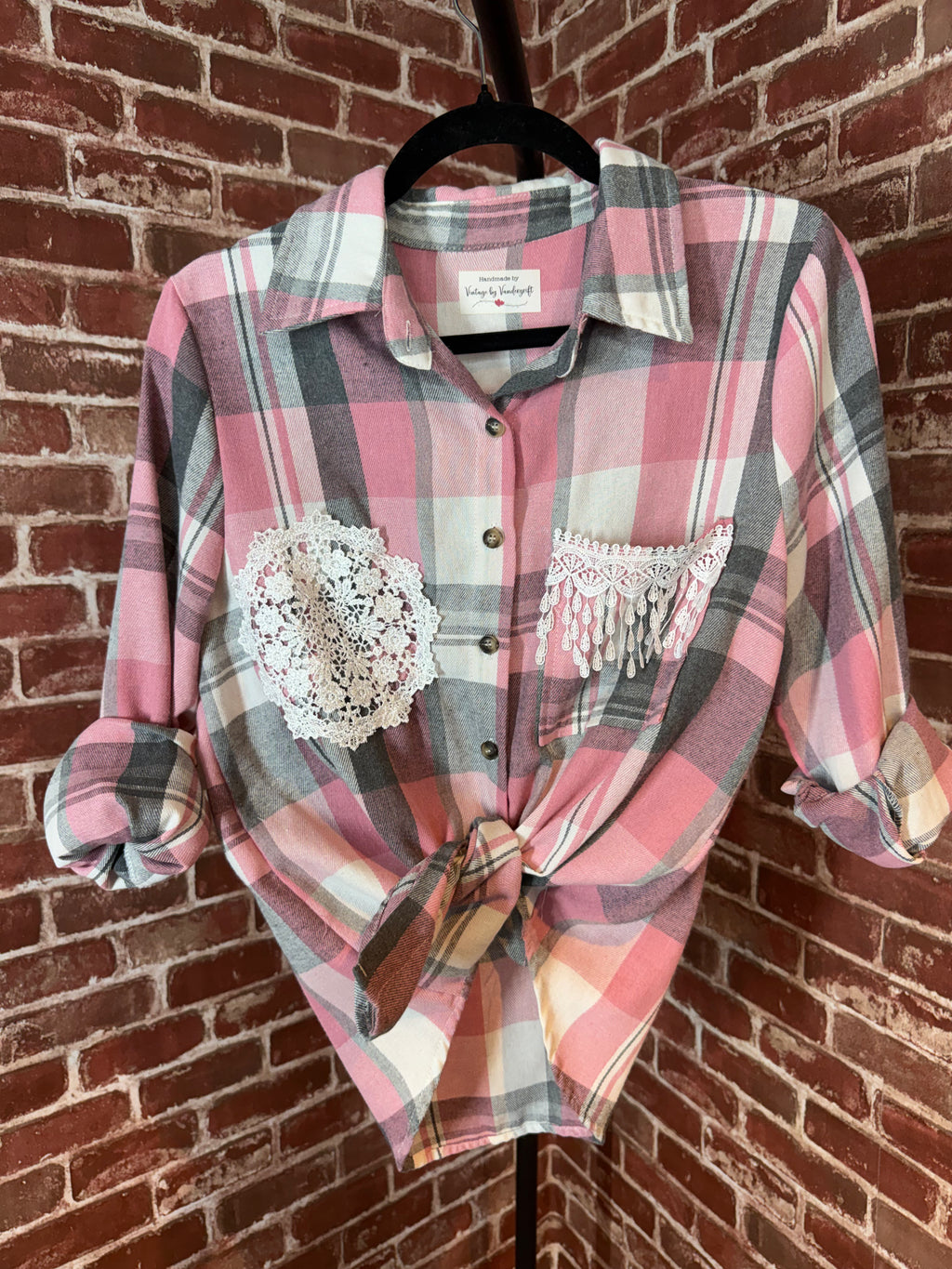 Pink Long Sleeve with Quilted Back- Medium
