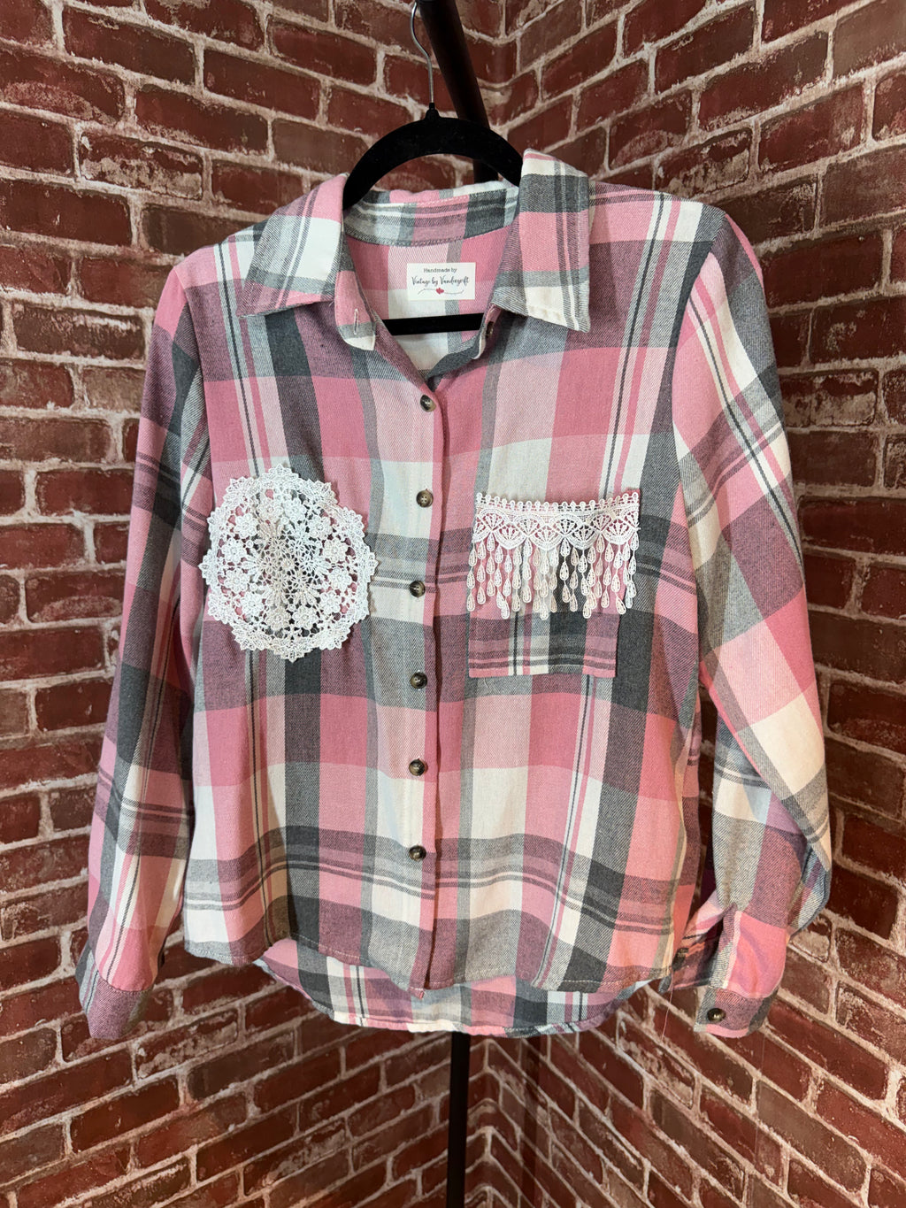 Pink Long Sleeve with Quilted Back- Medium