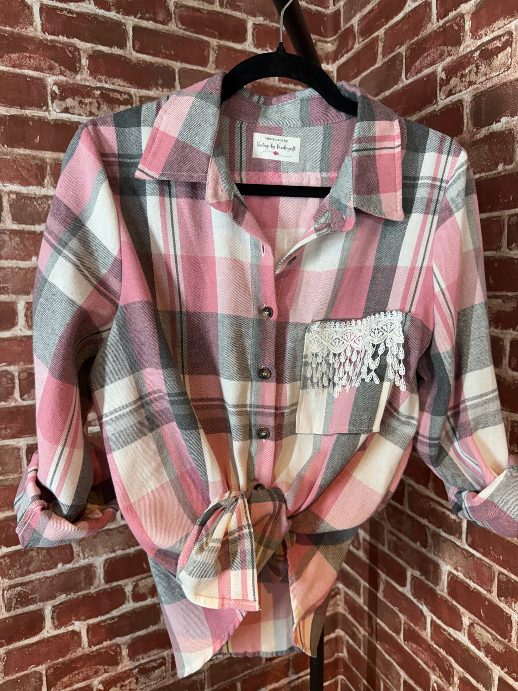 Pink Long Sleeve with Quilted Back- Large