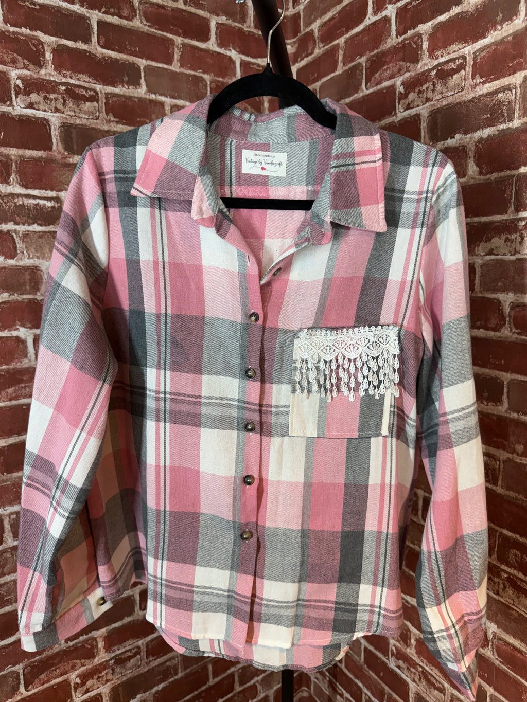 Pink Long Sleeve with Quilted Back- Large