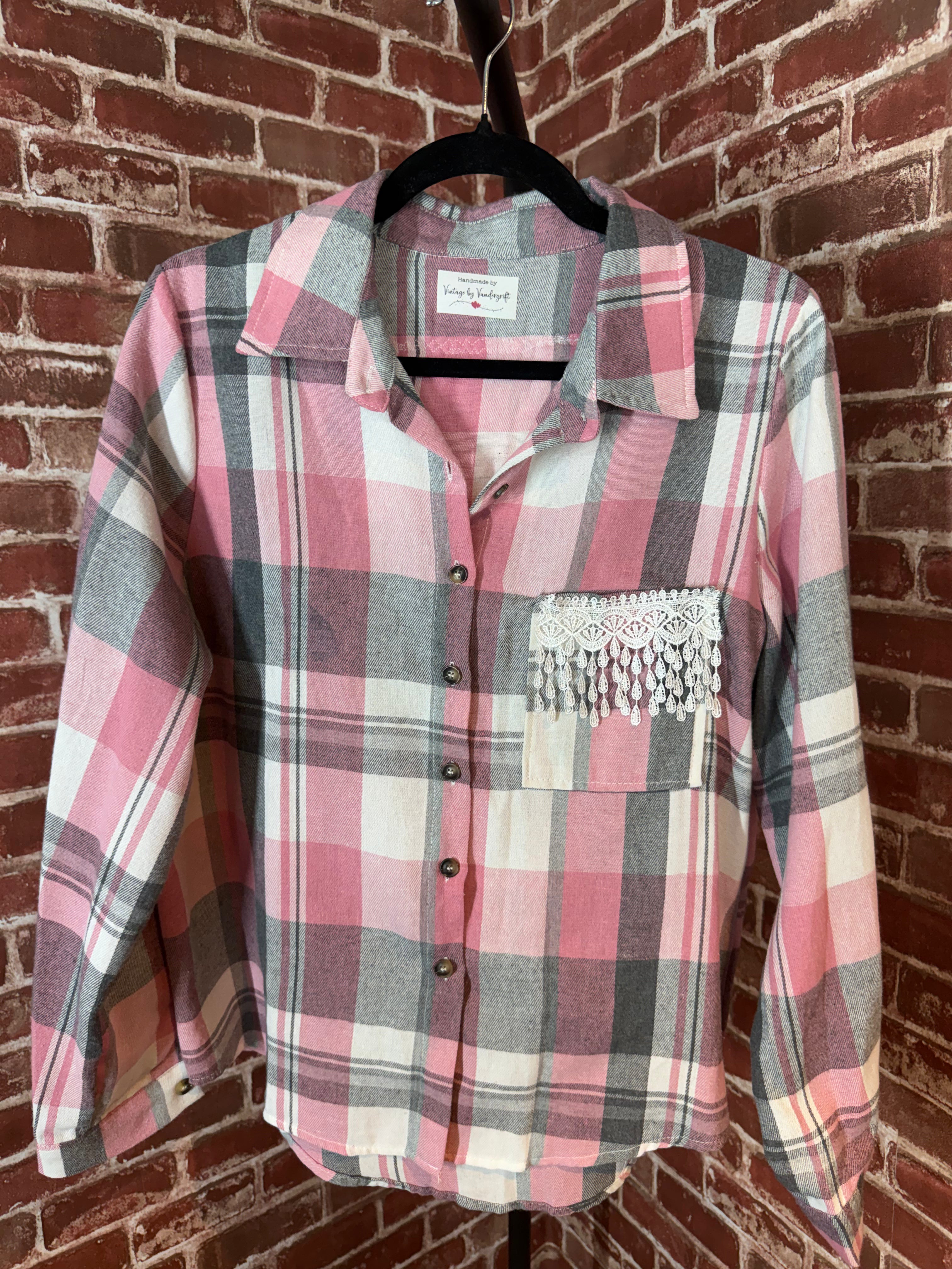 Pink Long Sleeve with Quilted Back- Large