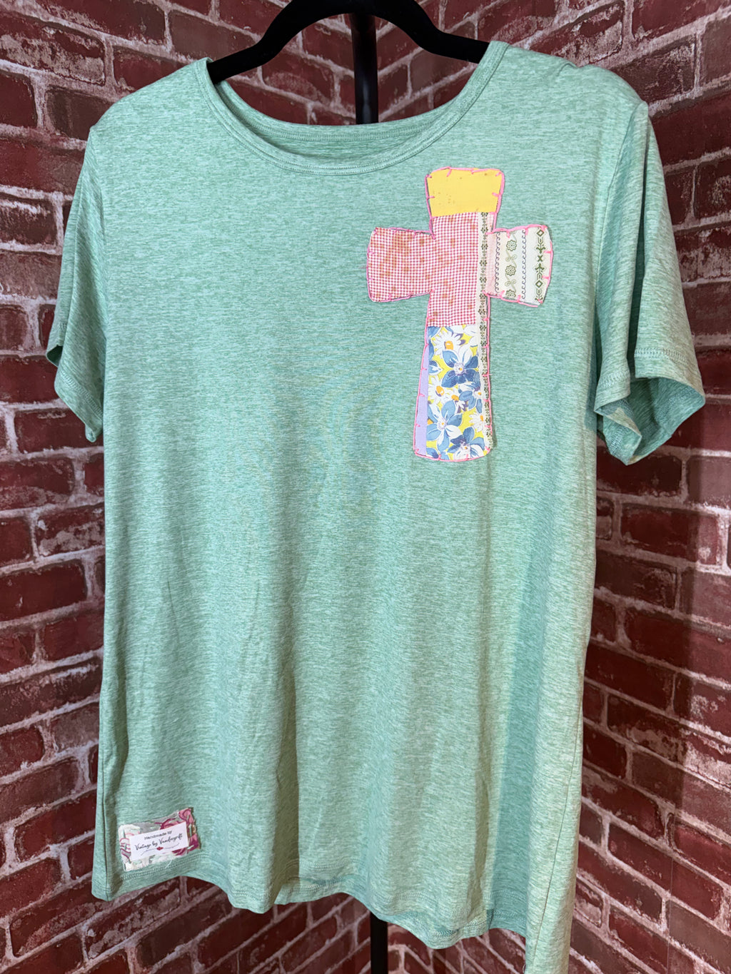 Cross Quilted Shirt, Sage Green - Large