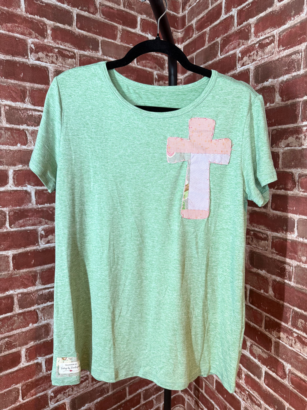 Cross Quilted Shirt, Sage Green - Medium