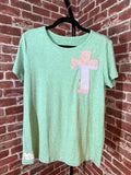 Cross Quilted Shirt, Sage Green - Medium