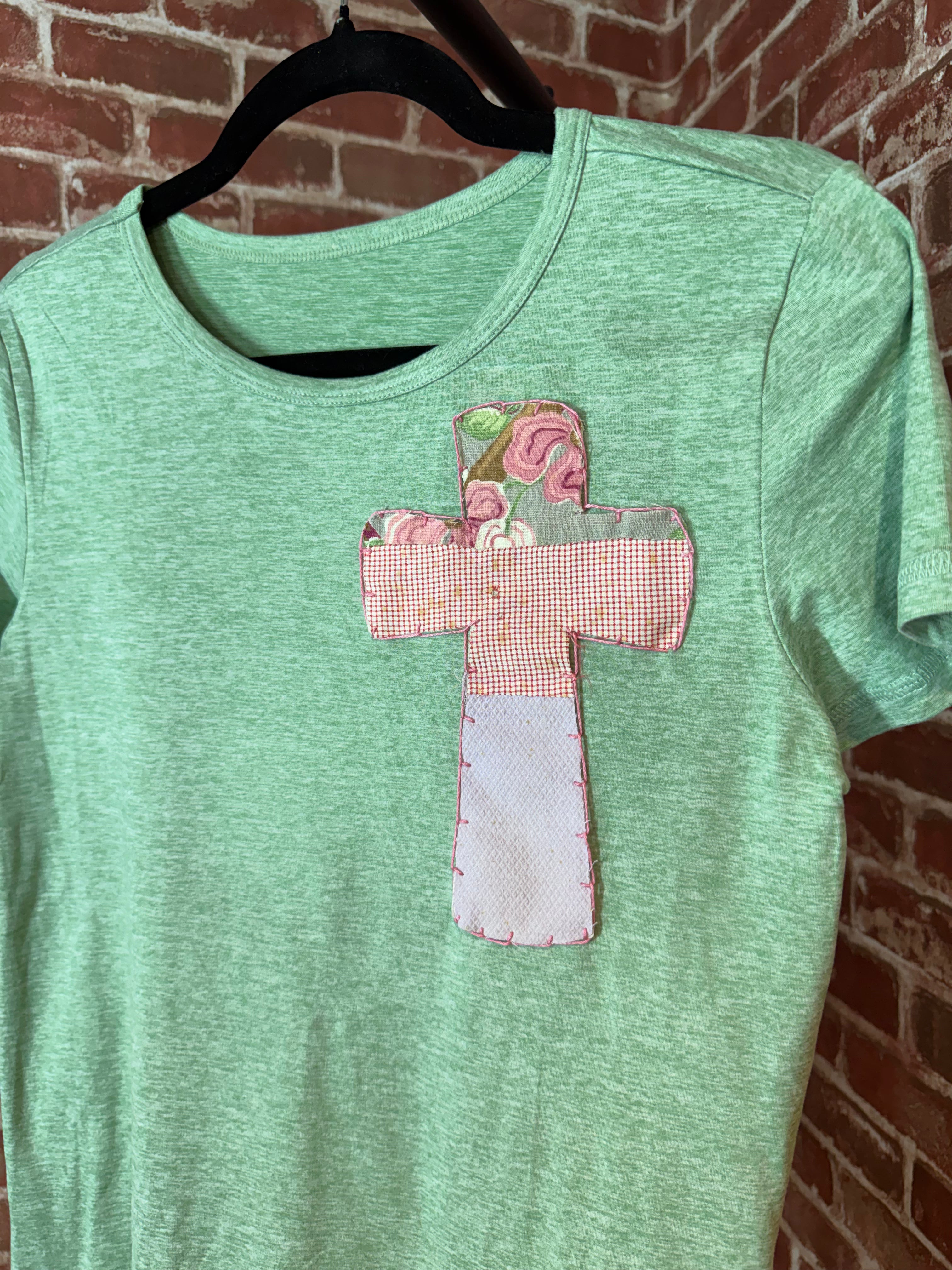 Cross Quilted Shirt, Sage Green -Small