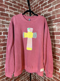 Cross Quilted Sweatshirt, Pink -XLarge