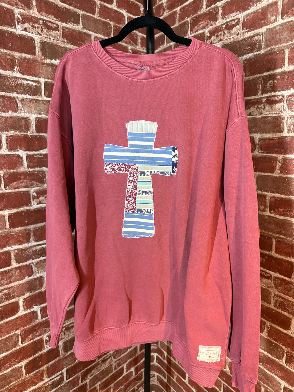 Cross Quilted Sweatshirt, Pink -2XLarge