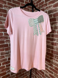Bow Quilted Shirt, Pink - Medium