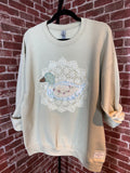 Duck Quilted Sweatshirt, Tan - Large