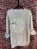 Duck Quilted Sweatshirt, Tan - Medium