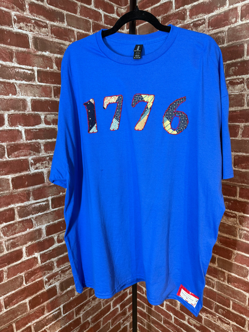 Americana Quilted Shirt with 1776, Blue -2XLarge