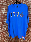 Americana Quilted Shirt with 1776, Blue -2XLarge