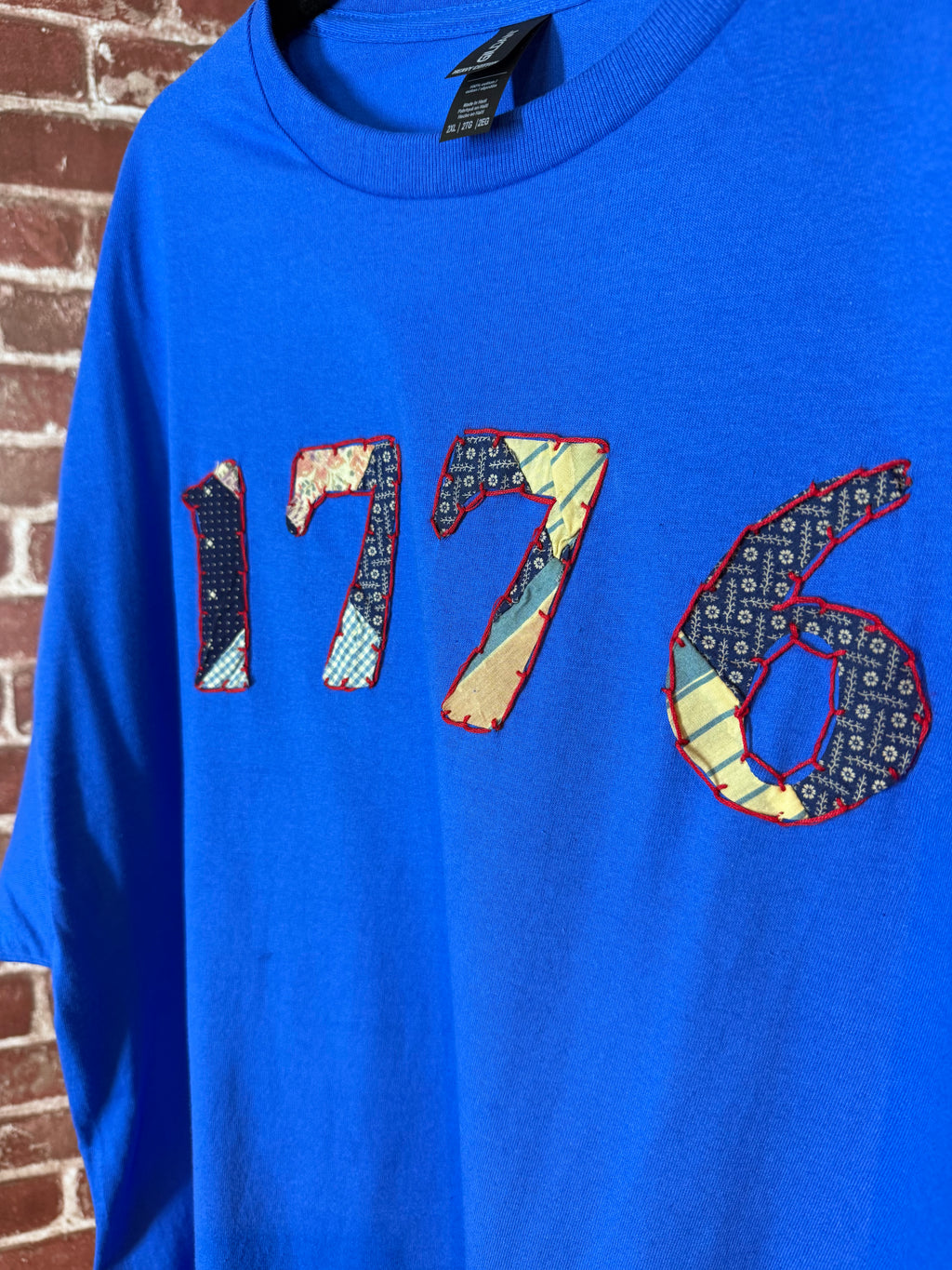Americana Quilted Shirt with 1776, Blue -2XLarge