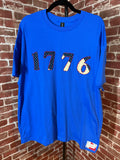 Americana Quilted Shirt with 1776, Blue -XLarge