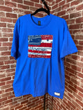 Americana Quilted Shirt with Flag, Blue - XLarge