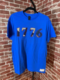 Americana Quilted Shirt with 1776, Blue -Medium