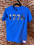 Americana Quilted Shirt with 1776 & Red Embroidery, Blue -Small