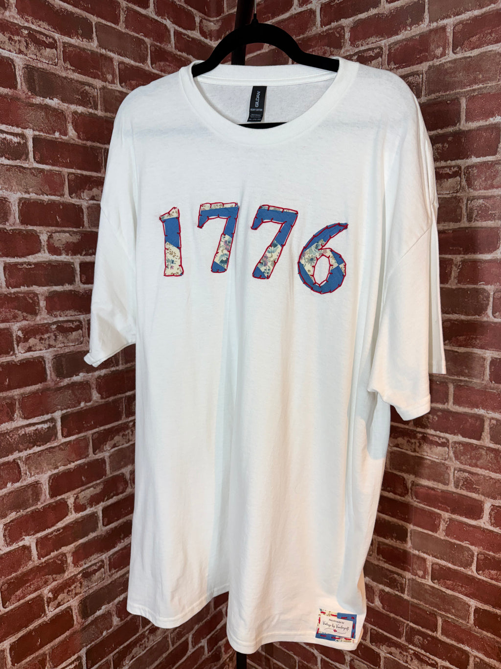 Americana Quilted Shirt with 1776, White -2XLarge