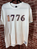 Americana Quilted Shirt with 1776, White -Large