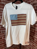 Americana Quilted Shirt with Flag, White -Large