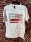 Americana Quilted Shirt with Flag, White -Medium