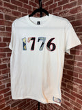 Americana Quilted Shirt with 1776, White -Small