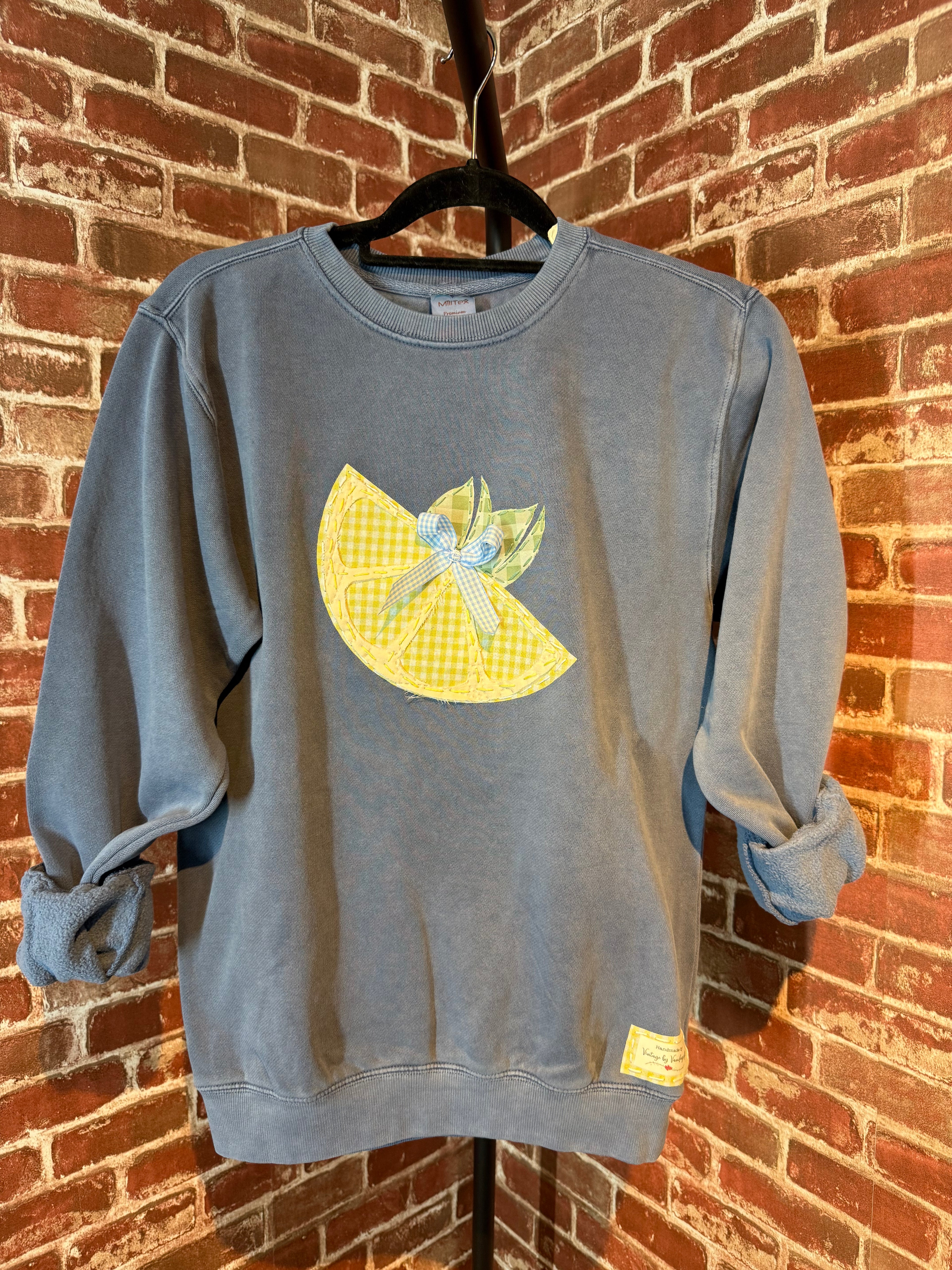 Lemon Drop Sweatshirt, Vintage Blue- Small