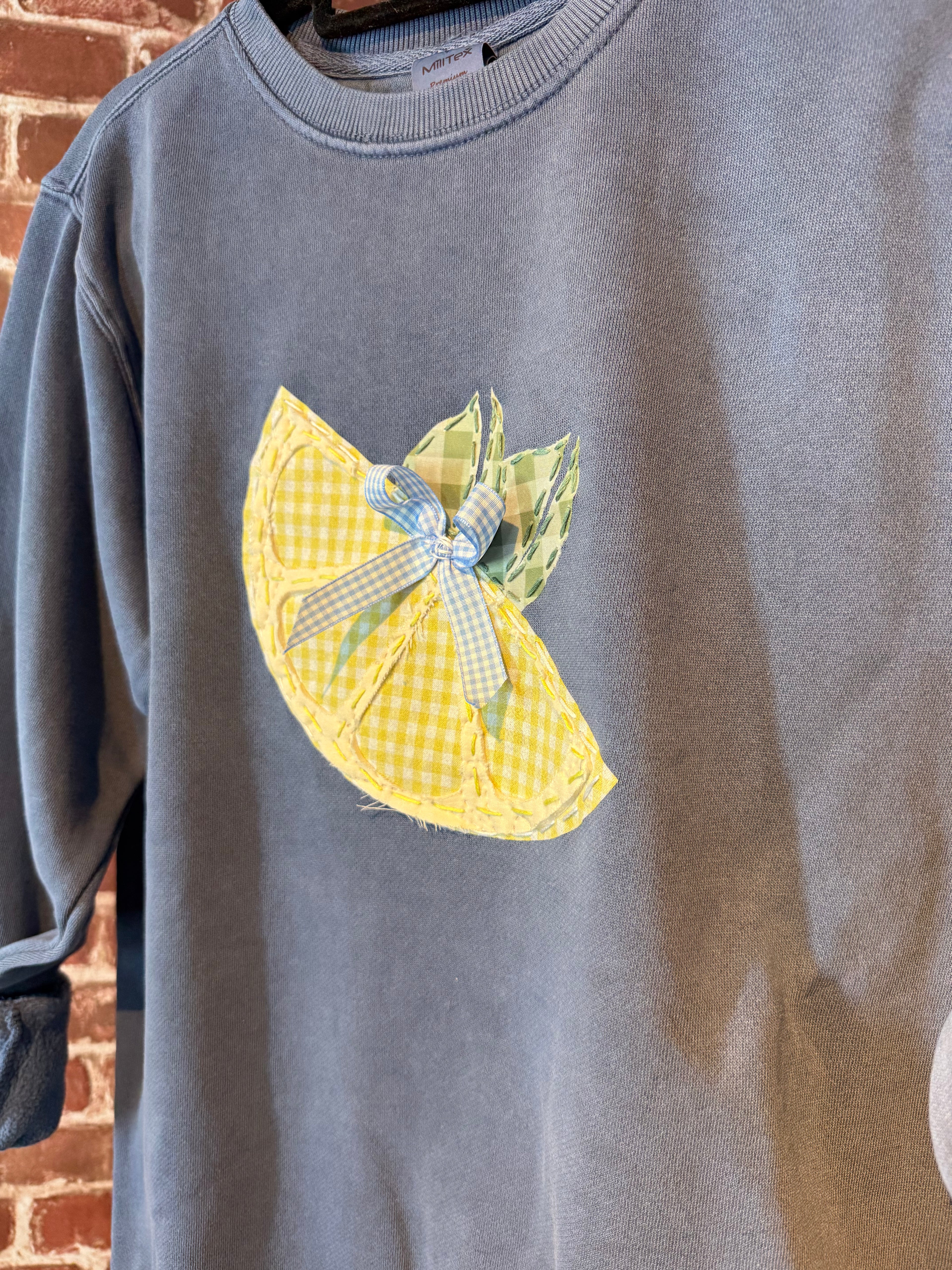 Lemon Drop Sweatshirt, Vintage Blue- Small