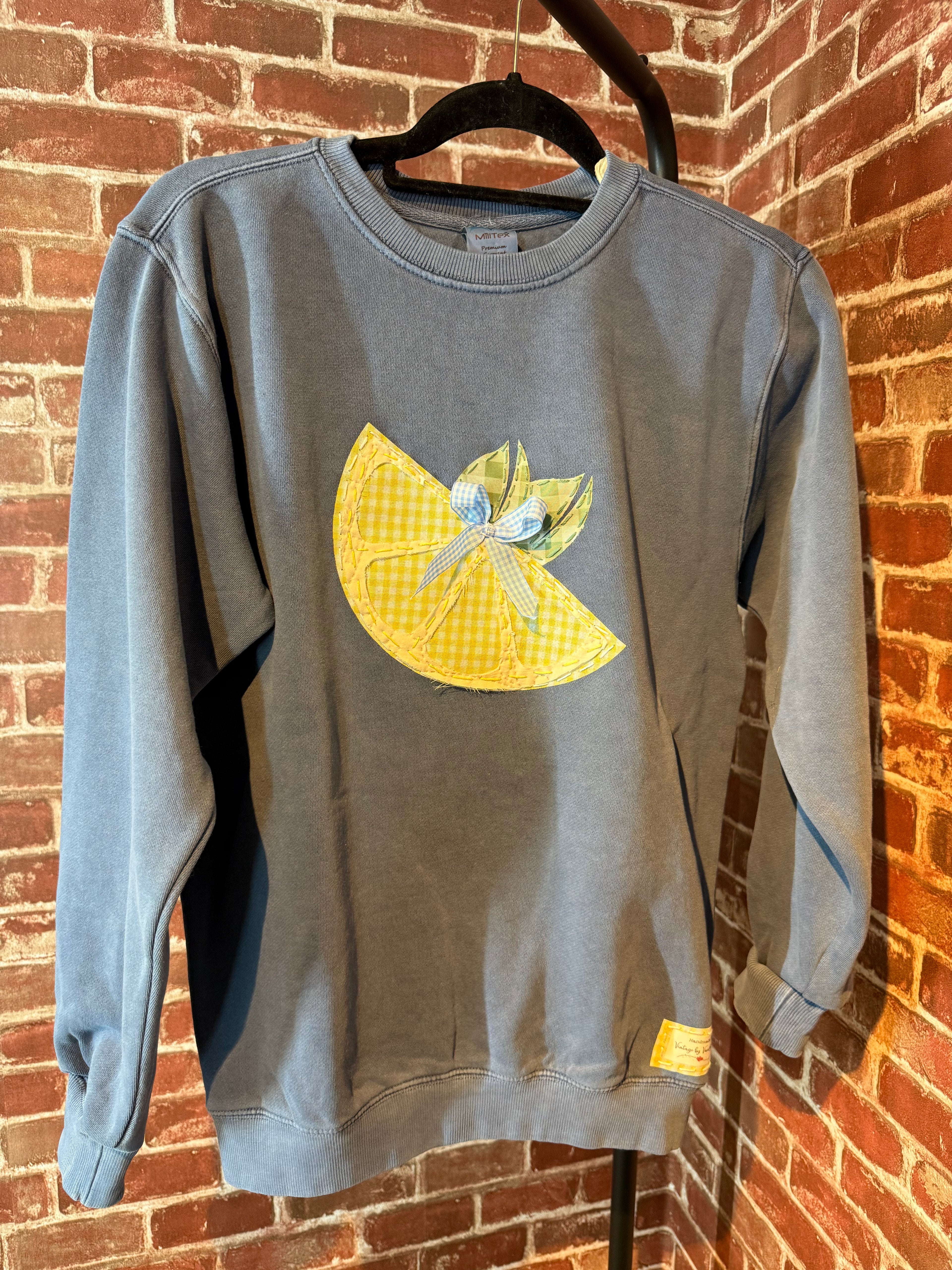 Lemon Drop Sweatshirt, Vintage Blue- Small