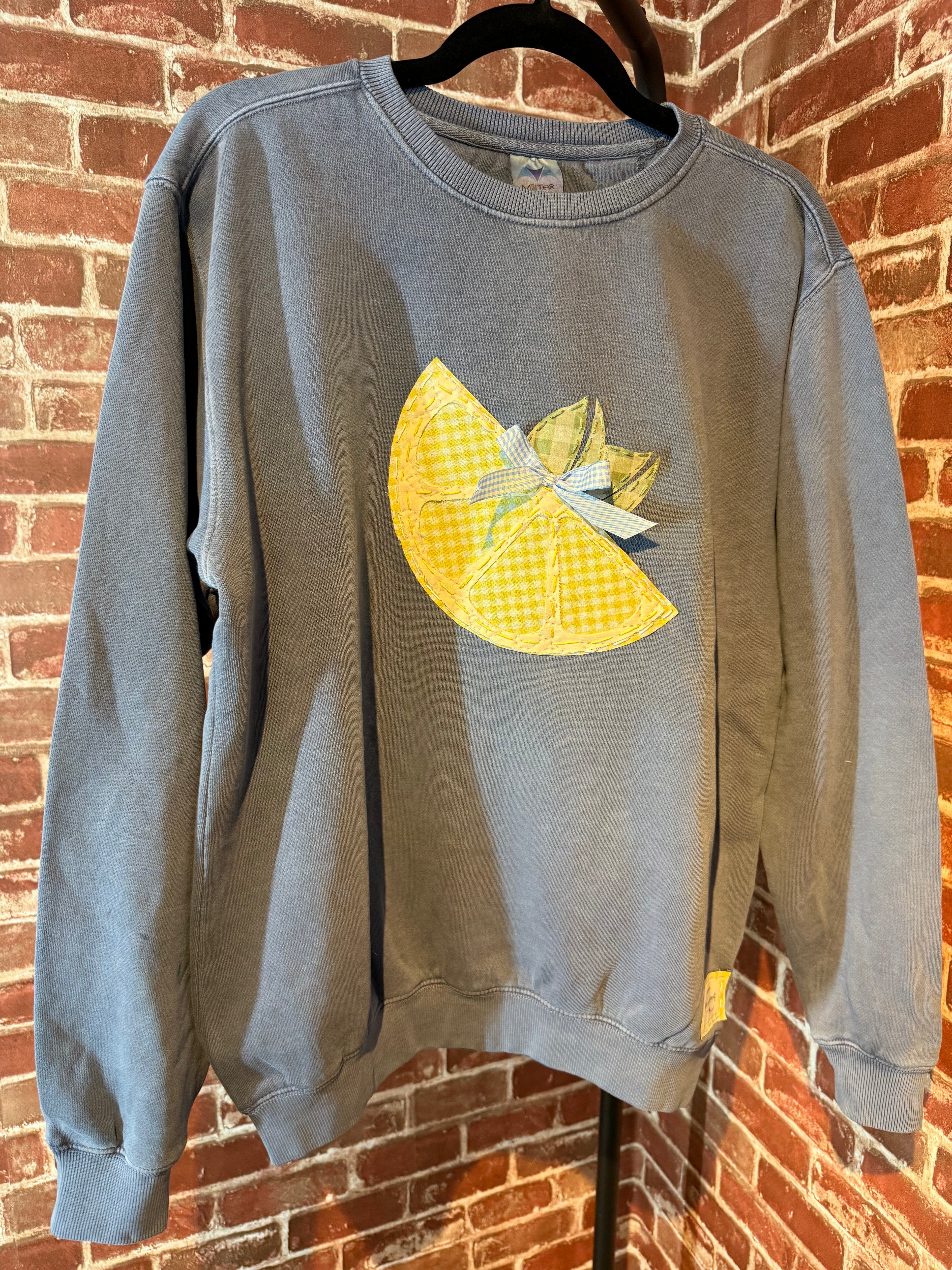 Lemon Drop Sweatshirt, Vintage Blue- Medium