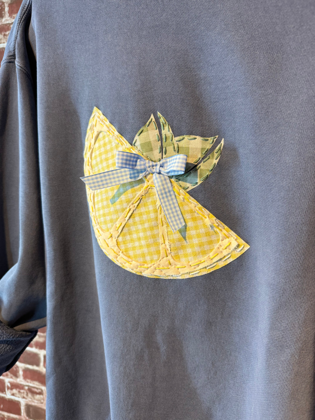 Lemon Drop Sweatshirt, Vintage Blue- 2XLarge