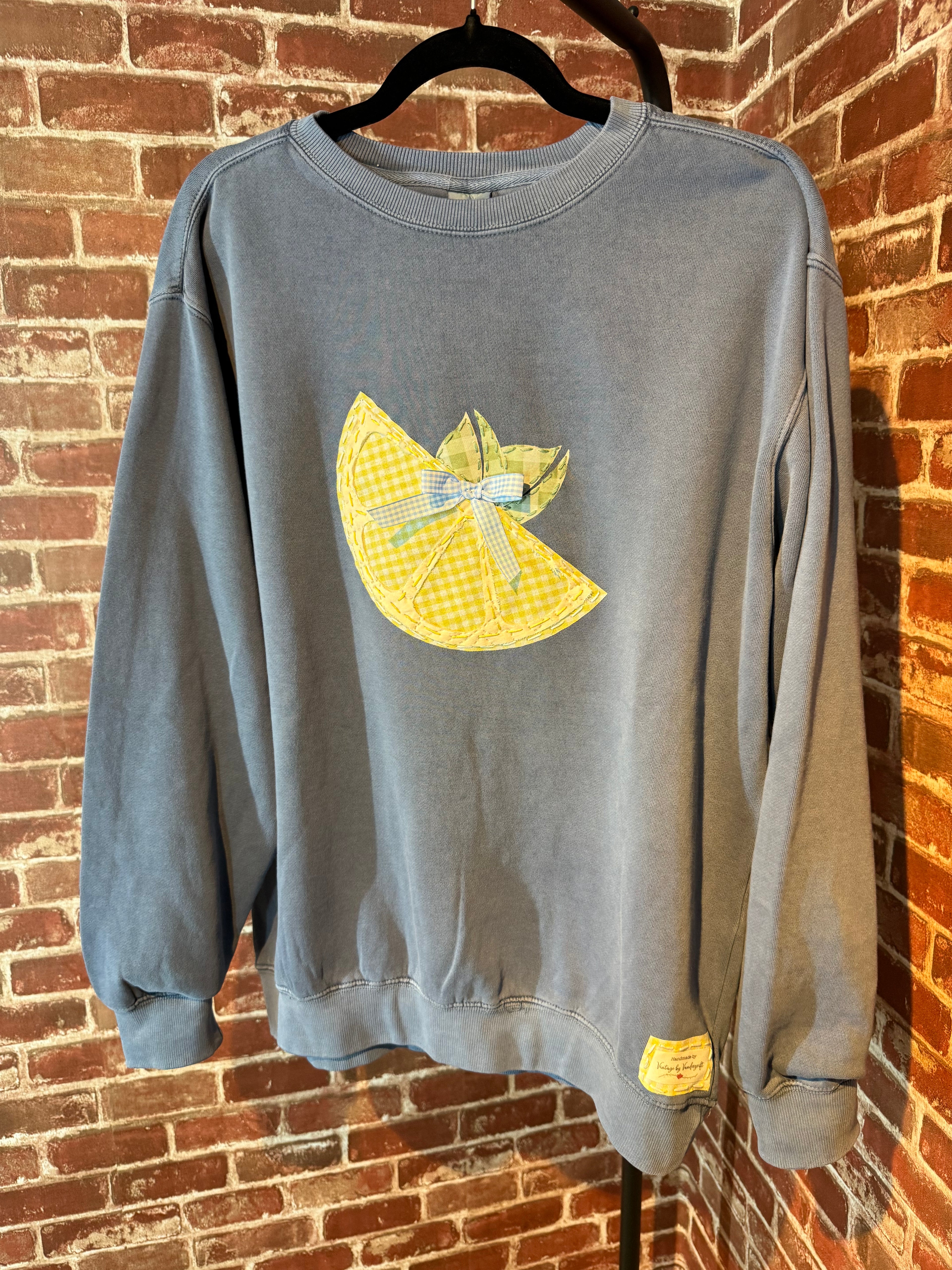 Lemon Drop Sweatshirt, Vintage Blue- 2XLarge