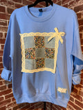 Light Blue Quilted Sweatshirt - Medium