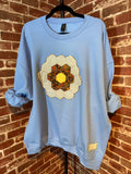 Light Blue Quilted Sweatshirt - 2XLarge