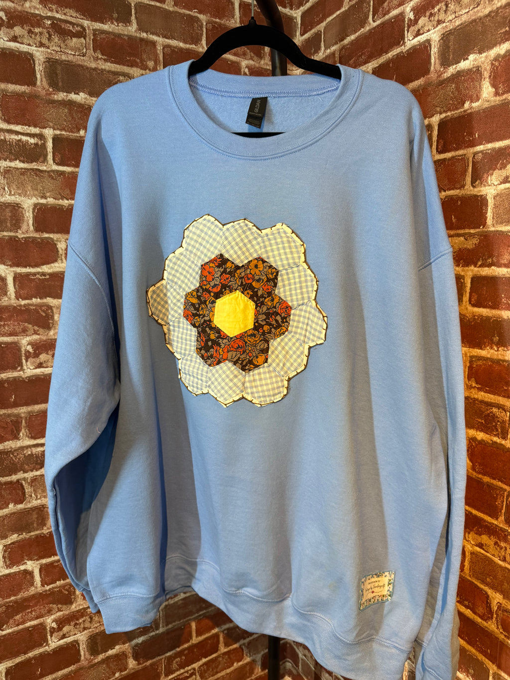 Light Blue Quilted Sweatshirt - 2XLarge