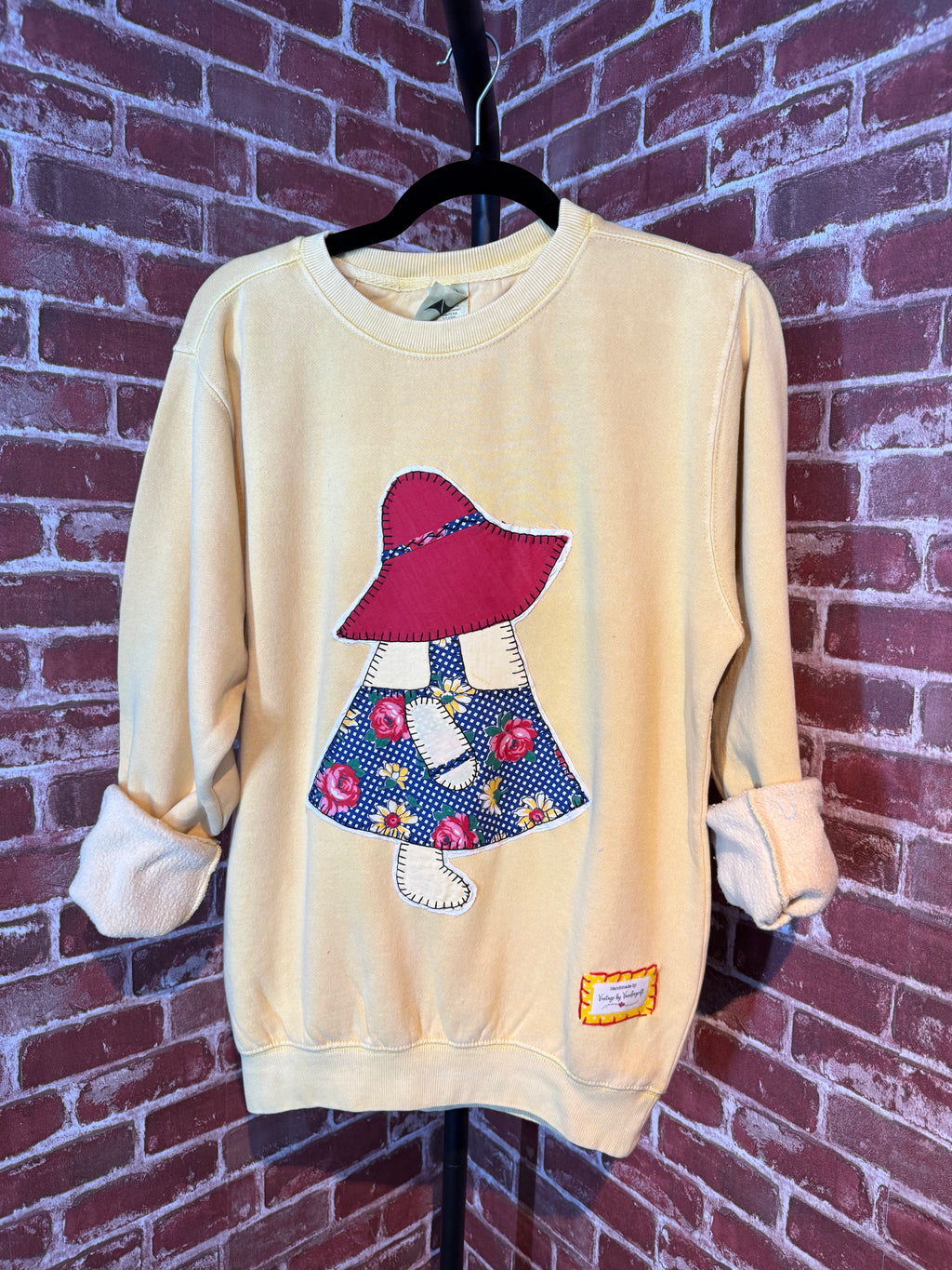 Yellow Quilted Sweatshirt -Small