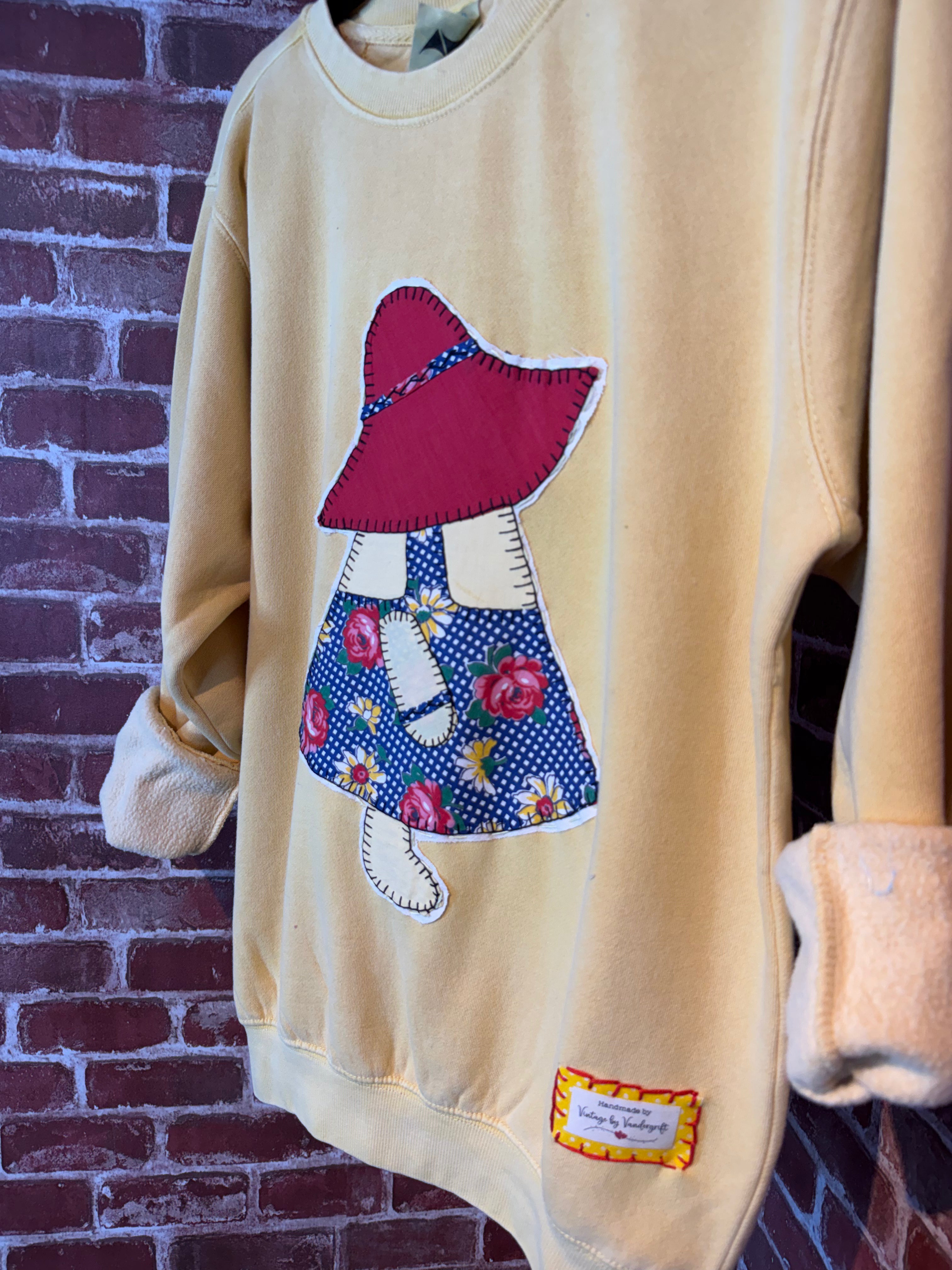 Yellow Quilted Sweatshirt -Small