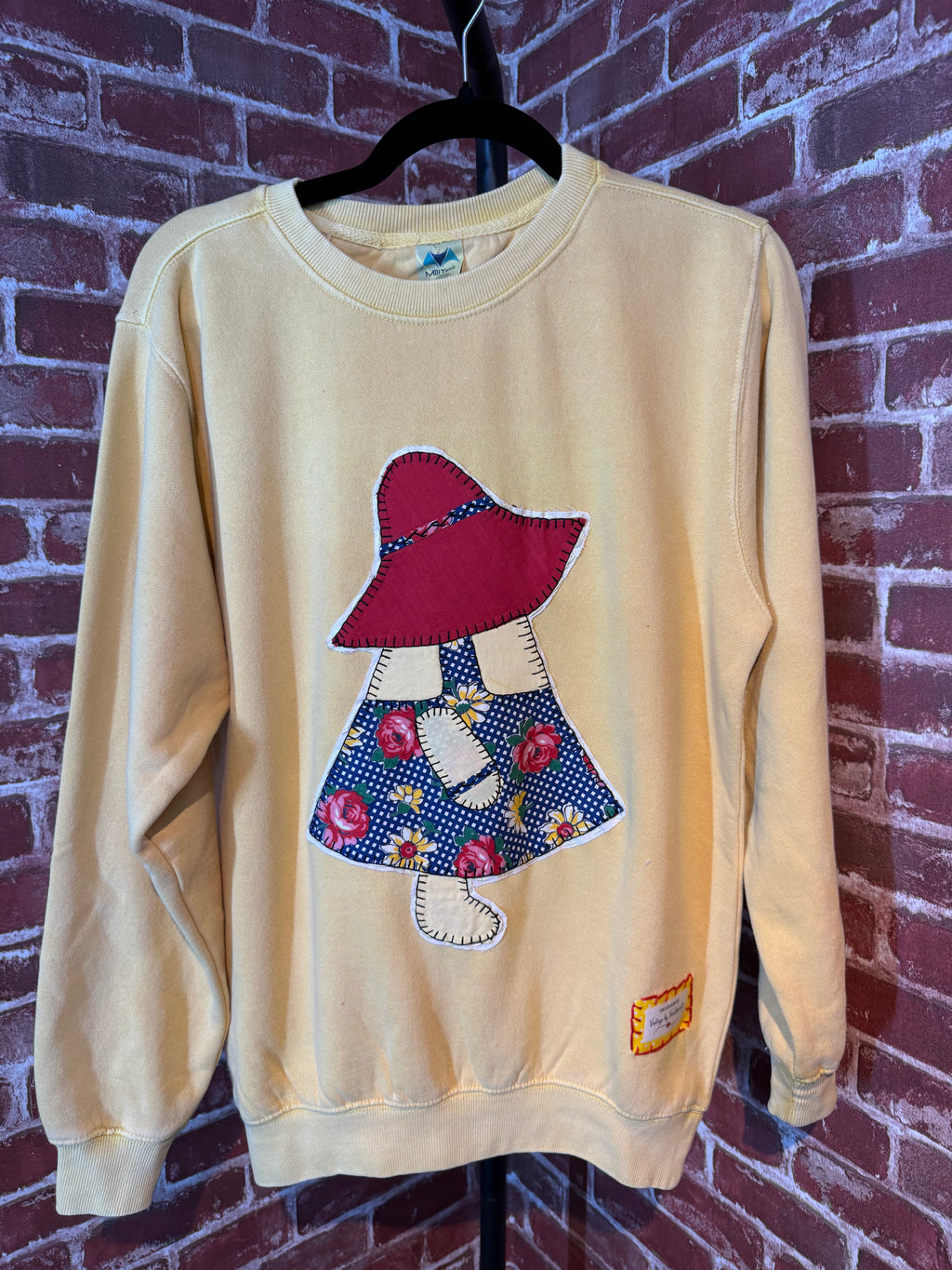 Yellow Quilted Sweatshirt -Small