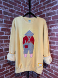 Yellow Quilted Sweatshirt -Large