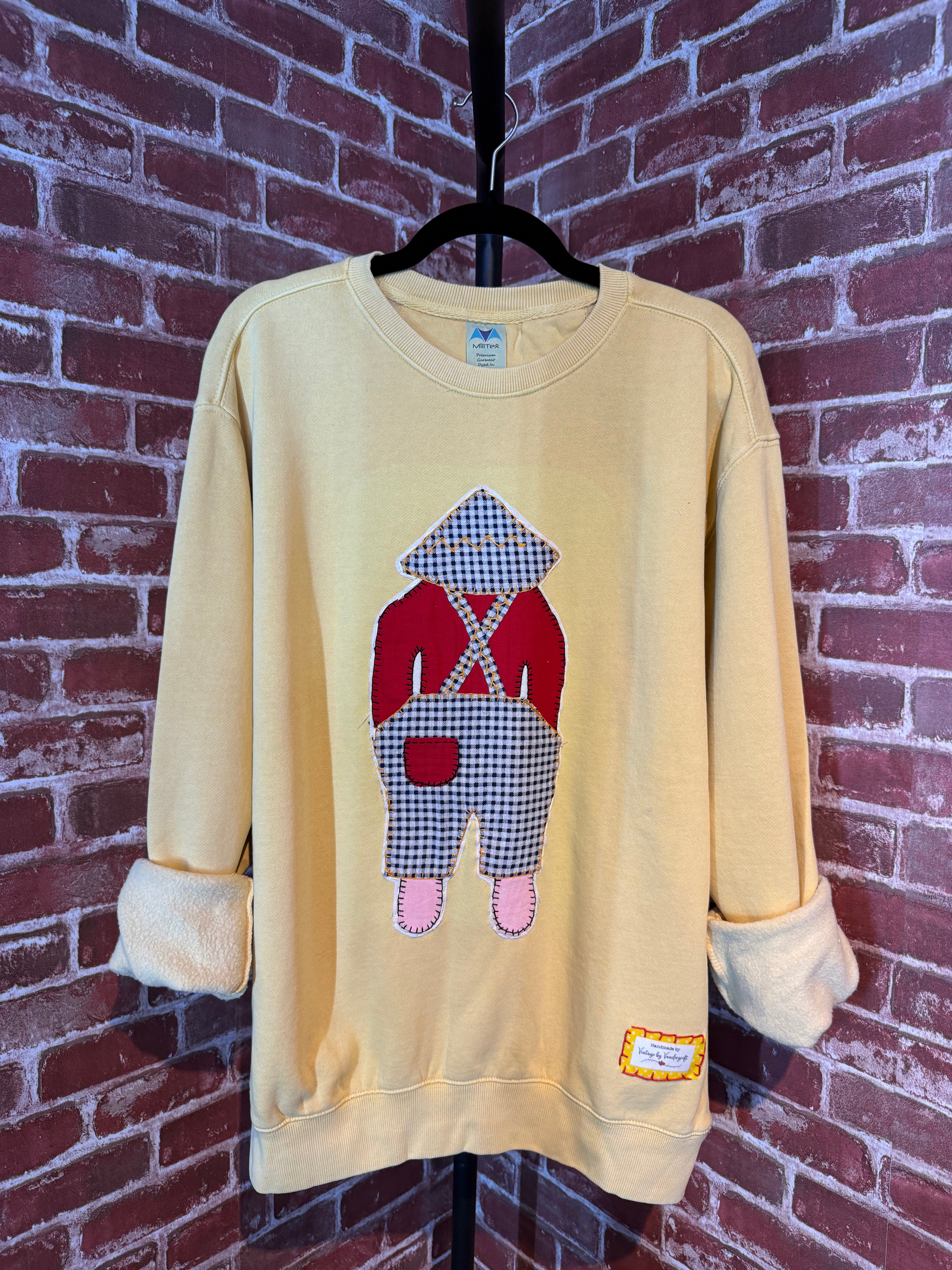 Yellow Quilted Sweatshirt -Large
