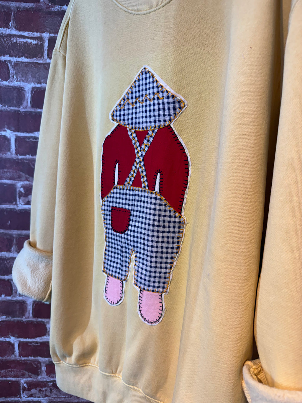 Yellow Quilted Sweatshirt -Large