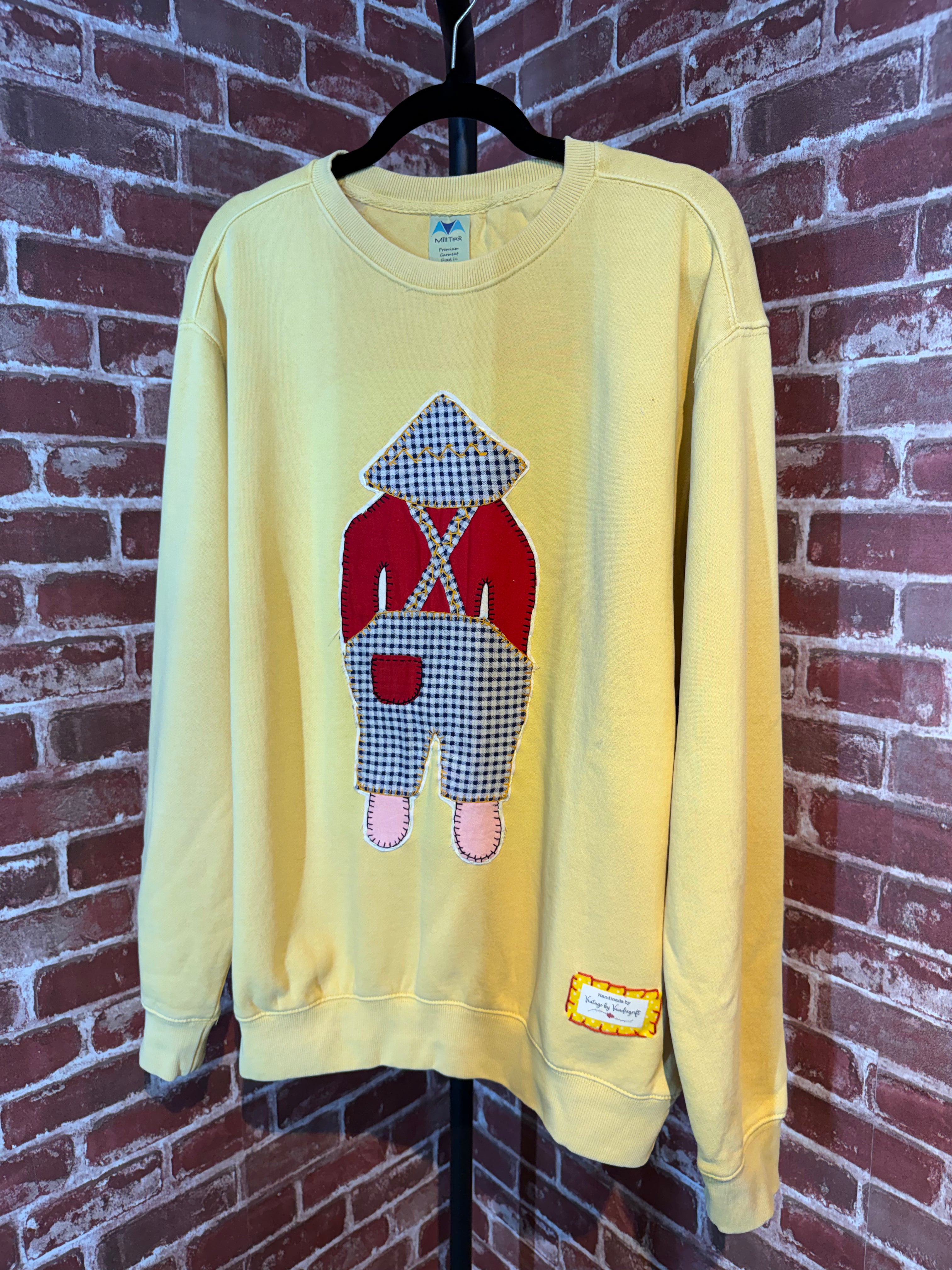 Yellow Quilted Sweatshirt -Large