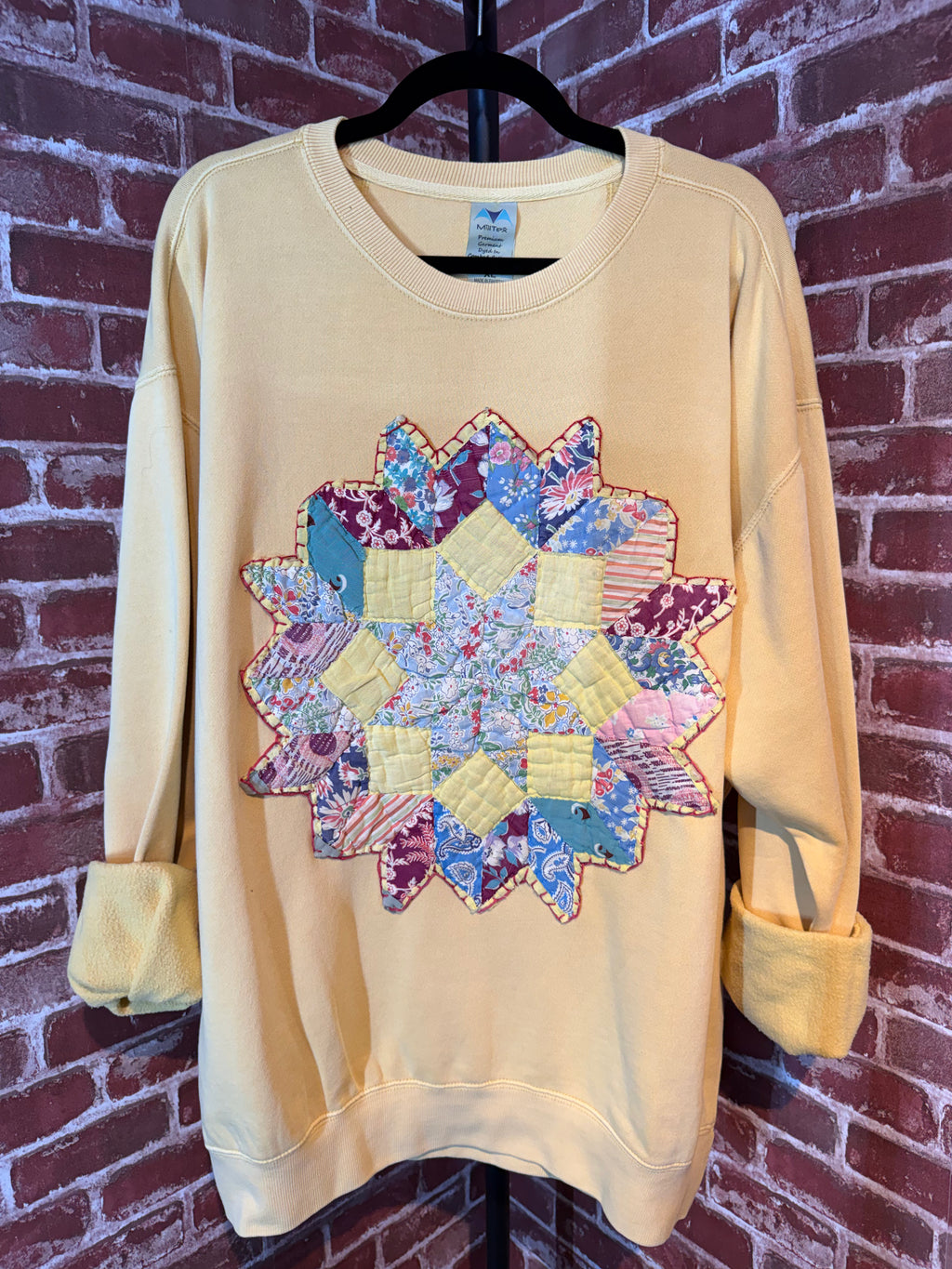 Yellow Quilted Sweatshirt -XLarge