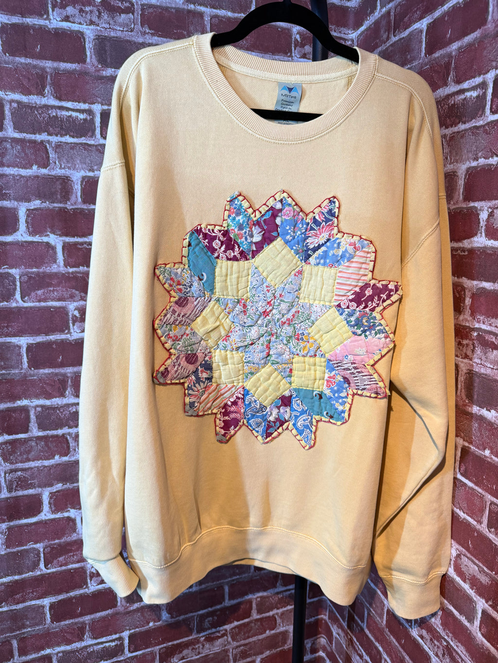 Yellow Quilted Sweatshirt -XLarge