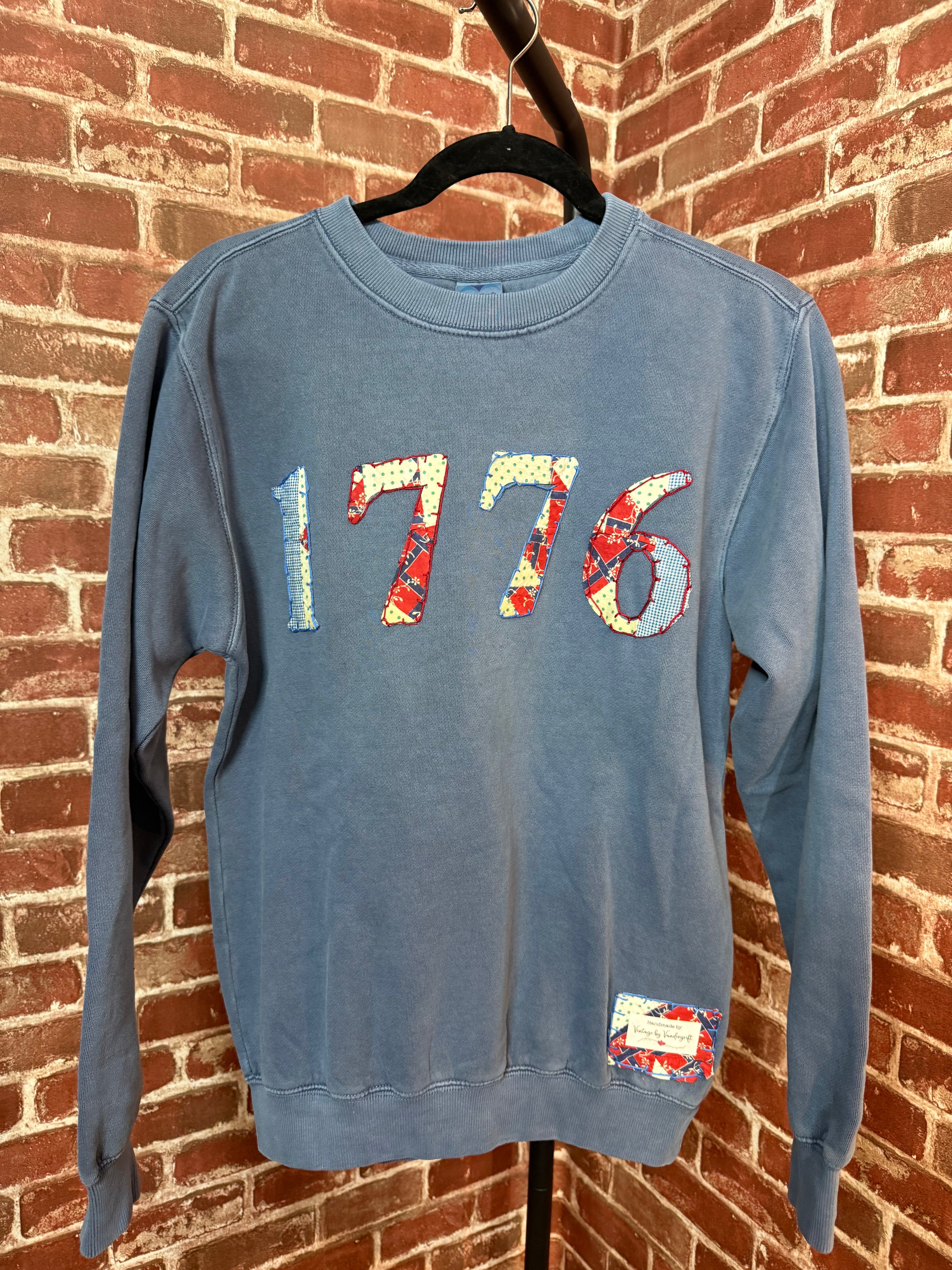 1776 Quilted Sweatshirt, Light Blue - Small